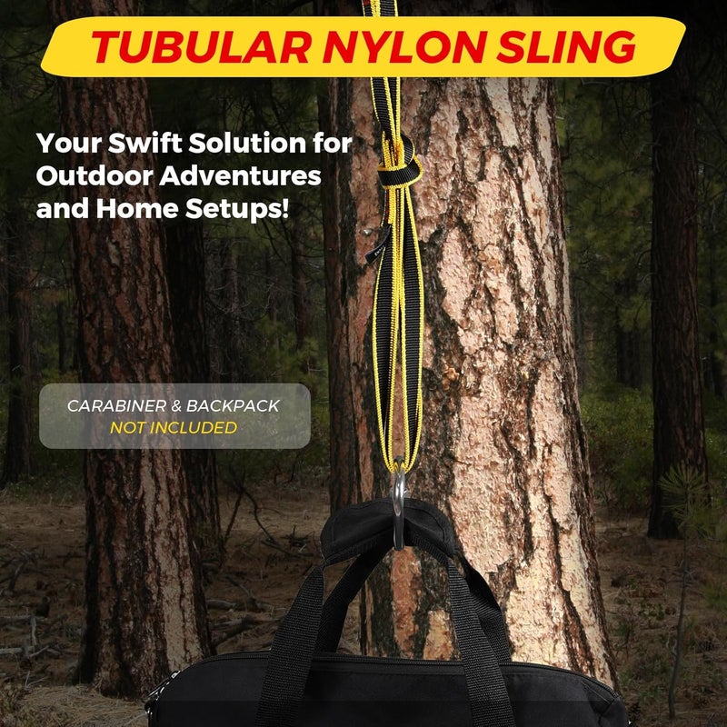 VFKENA 20MM Nylon Climbing Sling Runner 23KN CE2008/EN566 Rock Climbing Webbing Straps for Rock Climbing, Rappelling, Swing, Yoga Hammock etc - Image 3